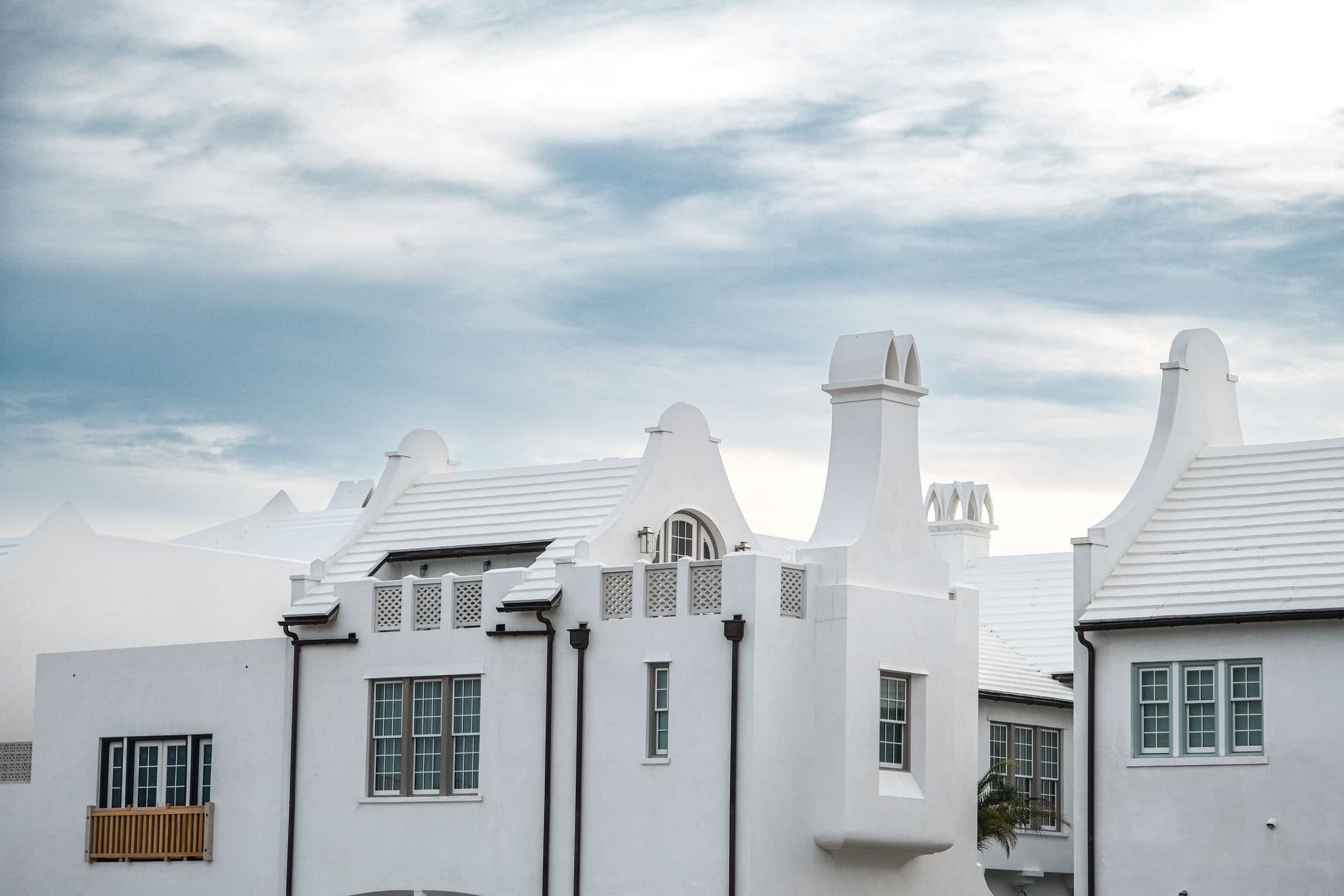 Whitewashed rooflines on 30A